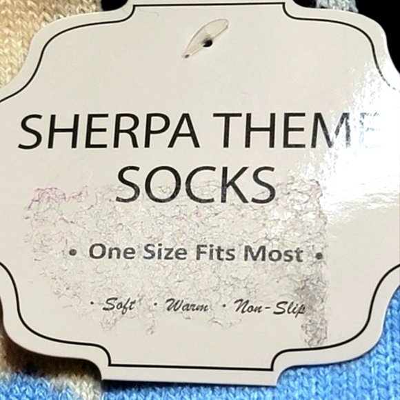 NEW Sherpa Theme Fleece-Lined Socks One Size - Picture 9 of 10